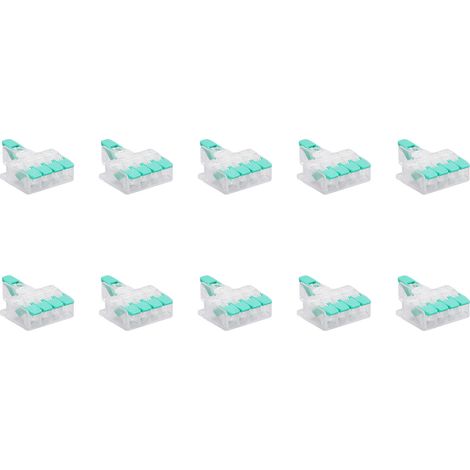 Kit de 10 borniers à levier 1-4 pôles, raccords push-in 41A 450V pour installations électriques (1/5)