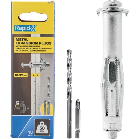 Blister de 10 pcs. bouchons d'expansion métalliques ø13x65 vis m6x75 5001554 rapid
