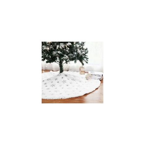 Jupe de sapin de Noël en fausse fourrure blanche, 78 cm – (1/5)