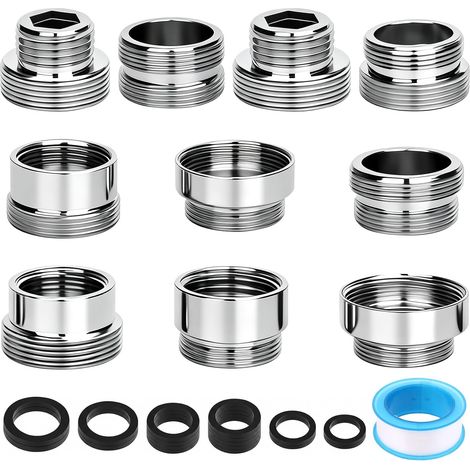 Paquete de 10 adaptadores para grifos con juntas y rosca universal. (1/5)