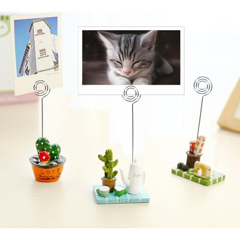 50 x Silver Round Wires Photo Card Picture Memo Paper Note Display Clip Holders Round Shape