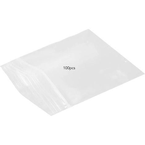 100 sachets de conservation pour snacks, transparents, étanches et épais, en PE avec fermeture éclair, pour usage domestique.