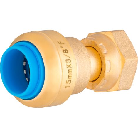 Noyon & Thiebault – Raccord automatique femelle écrou libre TOUT PUSH Ø15 – Connexion rapide sans outil – Compatible PER, multicouche, cuivre – Sortie femelle 3/8 - M12x17 (1/4)
