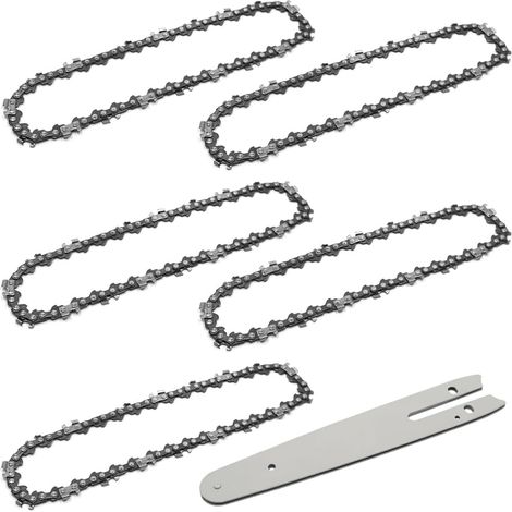 5 Pièces 6 Pouces Chaînes de Tronçonneuses 37TG Mini Chaîne de Tronçonneuse avec Guide Tronçonneuse pour Couper Les Branches Dans Le Jardin (1/5)