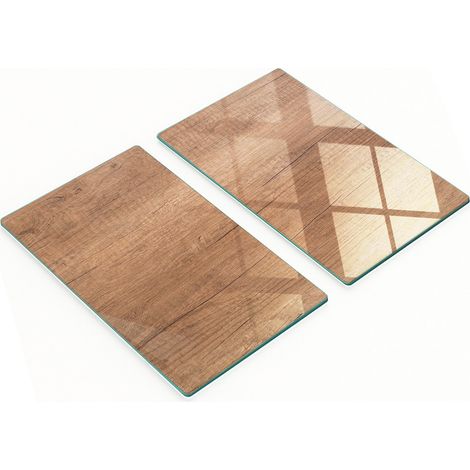 Tablas de cortar decorativas de vidrio para cocina con gr谩ficos, madera, 2 x 30 x 52 cm