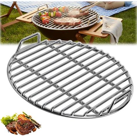 Parrilla de acero inoxidable para barbacoa Ø28 cm, Parrilla de acero inoxidable barbacoa, Parrilla duradera resistente calor, 28 cm, plateada (1/5)