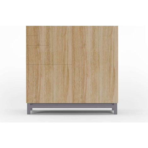Zapatero 2 puertas modelo 513 acabado roble oscuro patas grises, 90x90x27 (alto x ancho x fondo) (1/4)
