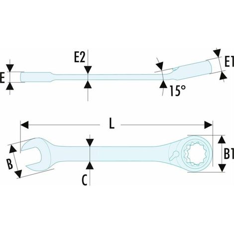 Clé mixte à cliquet 10 mm Facom en Acier chrome vanadium ( Prix pour 1 )