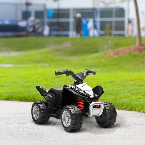 Quad électrique enfant 6 V, vitesse de 2,8 km/h, phares LED, klaxon, poignée et selle ergonomique, noir (1/5)