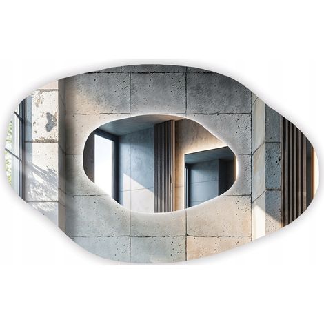 Miroir LED ARVEN 105 x 80 cm, forme ovale irrégulière (1/5)