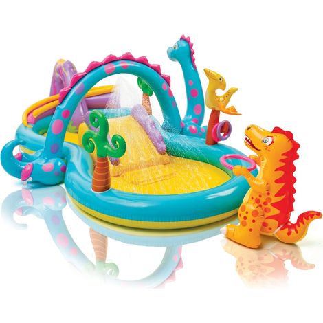 Aufblasbarer Pool für Kinder, Wasserspielplatz, Rutsche, Springbrunnen INTEX 57135