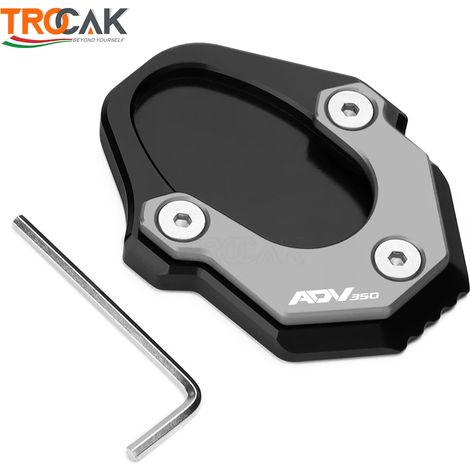 (Gris) Compatible avec HONDA ADV 350 ADV350 2021 2022 Béquille latérale, extension de béquille, plaque de support, usinée CNC F maxpower (1/3)