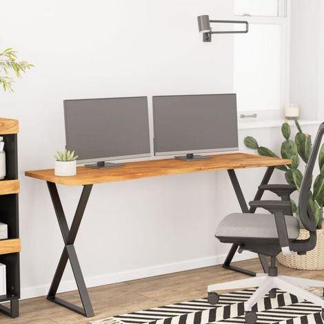 Table Rectangulaire en Bois Massif d'Acacia 160x50x2.5 cm (1/5)