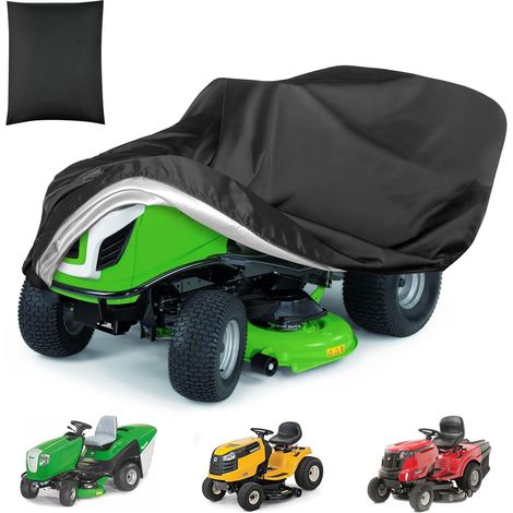 Lawnmower Cover, Outdoor Lawn Mower Cover Waterproof Heavy Duty 210D Oxford Polyester Garden Tractor Cover with Drawstring Anti-UV Universal (1/5)