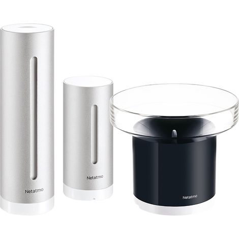 Netatmo Wetterstation Silber mit Intelligenter Regenmesser (1/5)