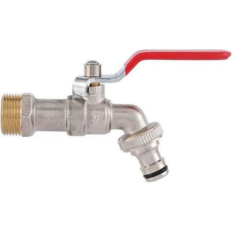 Robinet d'eau en Laiton de Qualité Supérieure, Résistant à la Rouille et au Gel + Raccord de Tuyau Gratuit + Ebook Pour Jardin, Machine à Laver, Baril de Pluie (1/5)
