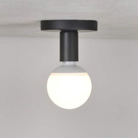 E27 Metall-Glühbirnenfassung, E27 Lampensockel für Lampen, E27 Wand-/Deckenleuchte für Flur, Schlafzimmer, Café, Küche, Wohnzimmer, Arbeitszimmer, Schwarz (2er-Pack) (1/4)