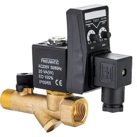 Vanne De Purge Automatique Laiton 1/2 Pouce Avec Minuterie Pour Compresseur D Air (1/5)