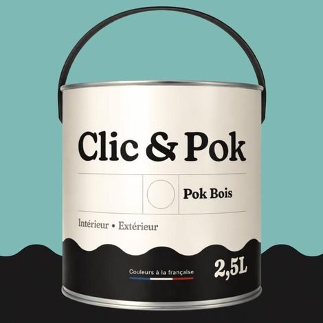 Peinture Bois Extérieur – POK BOIS - 2,5L - RAL 6027 - Vert clair- Résistante aux intempéries - Ne s'écaille pas
