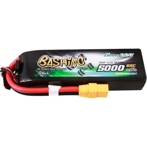 Batería GensAce de 5 kmAh, 11,1 V, 60C, 3S1P con conector XT90. (1/3)