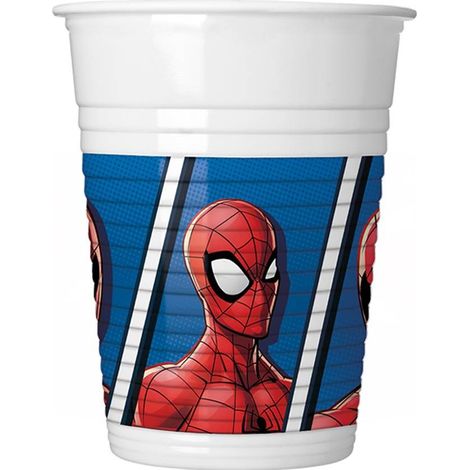 Gobelets en plastique Spiderman Team up, 200 ml, lot de 8.