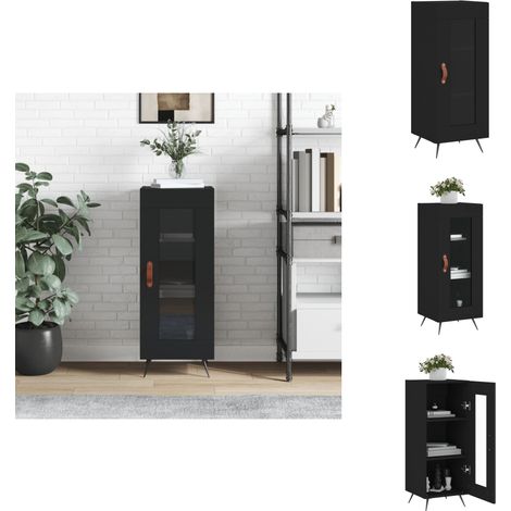 Buffet Noir 34,5x34x90 cm Bois d'ingénierie - Buffet - Meuble De Rangement - Armoire - Commode - Design Classique (1/5)