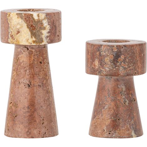 Bloomingville - Anneli Candle Holder - Rose - Travertine