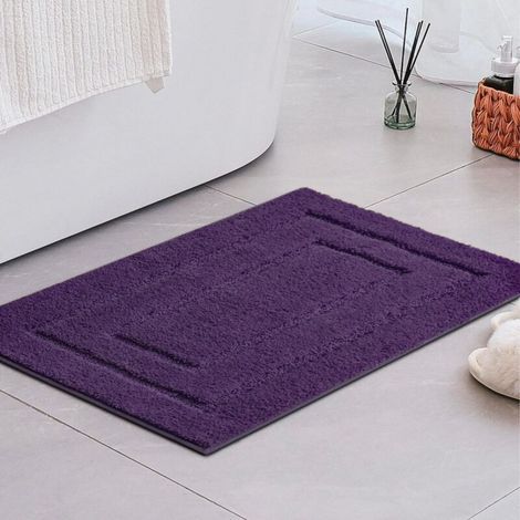 Tappetino antiscivolo, morbido, assorbente, lavabile in lavatrice per vasca e doccia, 40 x 60 cm, viola (1/5)