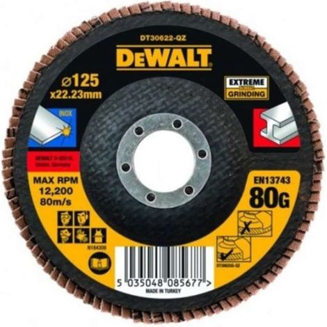 DEWALT À LAMELLES 125 MM K80 PLAT TYPE 27, DT30622 DE QZ