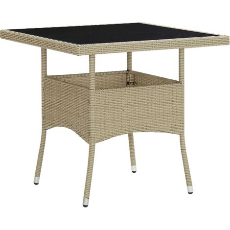 Ensemble à manger de jardin 3 pcs,Salon de jardin Beige Résine tressée et verre CFW70119 (1/5)