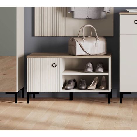 Banc à chaussures moderne gris cachemire Lucenza (1/5)