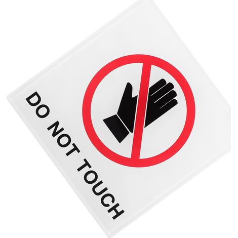 Panneau D'avertissement « Ne Pas Toucher » 12x12 Cm en Acrylique, Autocollant de Sécurité Auto-adhésif pour Écoles et Usines, Étiquette Solide de Signalisation (1/5)