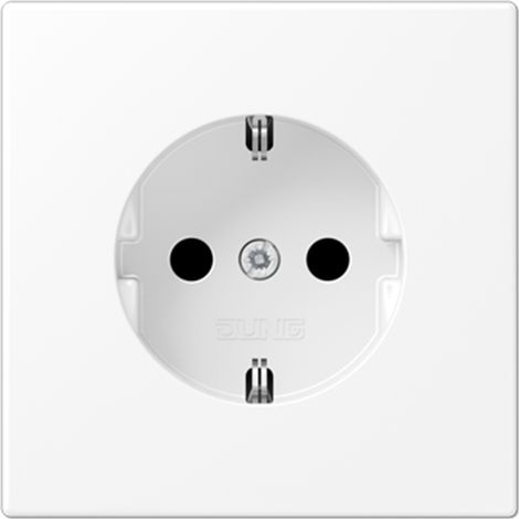 Jung Toma de corriente SCHUKO®, 16 A 250 V , SAFETY+, Duroplast lacado, Serie LS, blanco nieve mate LS 1520 KI WWM