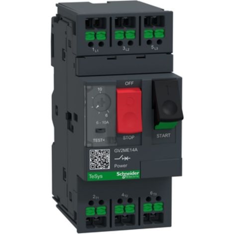 Interruttore magnetotermico 6-10A Snap In Schneider GV2ME14A