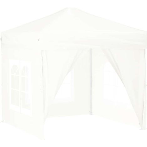 Tente de réception pliable, Pavillon, Pergola, Tente de jardin, avec parois Blanc 2x2 m OIB4141E (1/5)