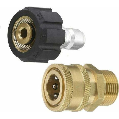 Kit Adaptateur Pour Laveuse Haute Pression Quotidien - Kit De Connexion Rapide - Métrique M22 - 15 Mm - Pivotant Femelle Vers Raccord Mâle M22 - 5000 Psi (1/4)