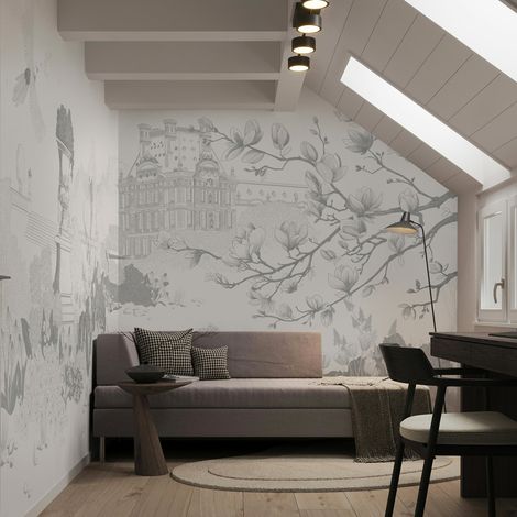 Papier peint Jardin Parisien, Beige 150 x 250cm (1/5)
