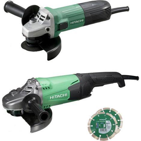 Doppelpack Elektroschleifer Ø230 und Ø125 mm (G23STWAZ + G13STAYGZ) - HIKOKI KG23SAYBZ (1/2)