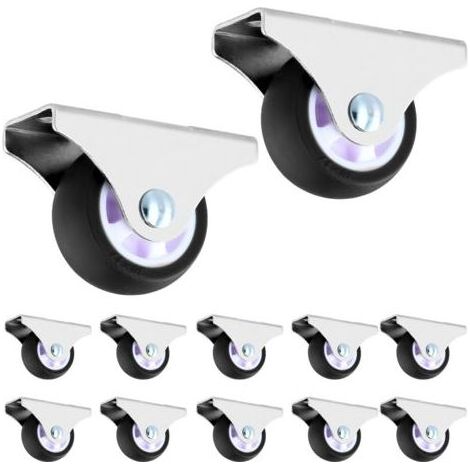 Set mit 12 festen Möbelrollen – 38 mm Durchmesser, TPE-Rad – Tragkraft 45 kg – für Wohnbereiche und kleinere Möbel (1/5)
