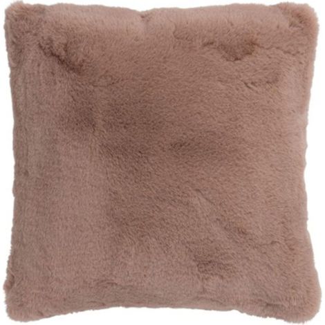 Coussin Imitation Fourrure "Cutie" 45x45cm Rose Poudré (1/2)