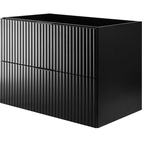 Mobile lavabo, Nero, 80 x 57 x 46 cm, maniglia nera, senza piano (1/5)