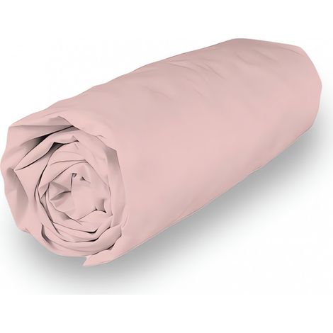 Drap housse en coton percale 160x200 cm CAMILLE rose, par Songe de Camille (1/2)