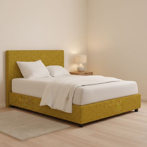Letto Matrimoniale Lichfield, Sfoderabile, Contenitore Made in Italy, Giallo Ocra (1/5)