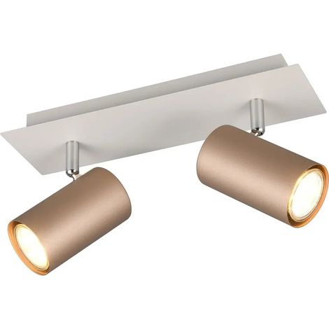 [NEUWERTIG] B-Ware Trio Lighting Deckenstrahler Spot Strahler Marley Braun Hellgrau Metall 2 Flg