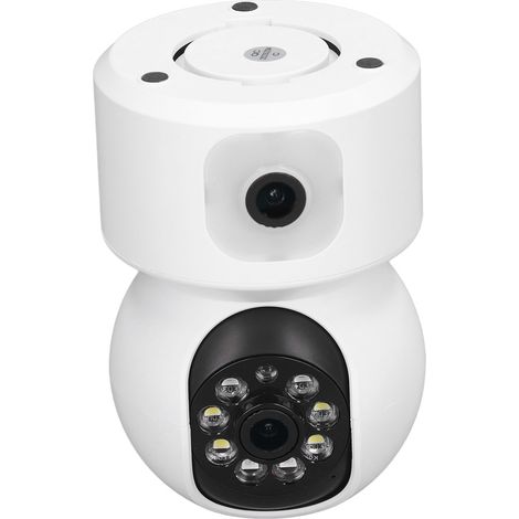 Caméra de surveillance binoculaire intelligente WiFi intérieure sans fil HD, prise UE 100 à 240 V (1/5)