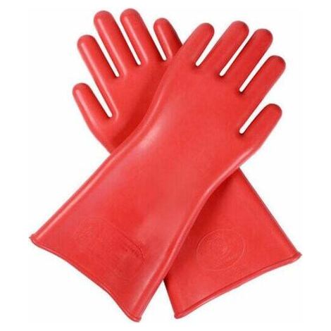 1 Paire de Gants d'isolation électrique Professionnels，Haute Tension 12kv en Caoutchouc, Gant de sécurité pour électricien, Accessoire 40cm - Rouge