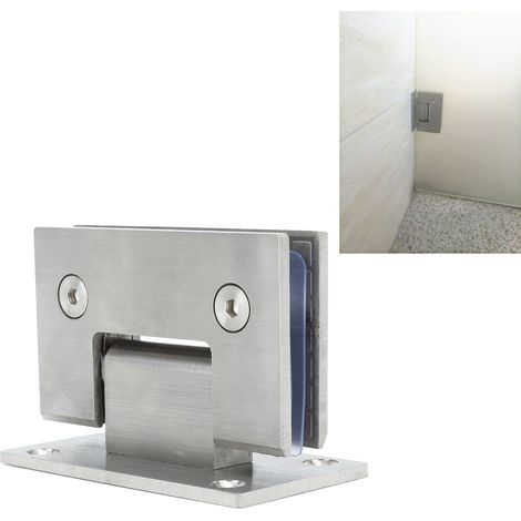Bisagra para puerta de baño – HingePro – 90° – 2 piezas, robustas bisagras de acero inoxidable para vidrio, de alta resistencia. (1/5)