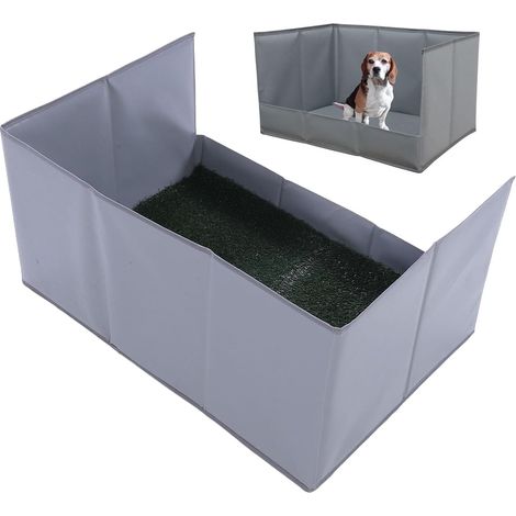Tapis d'herbe pour Chien avec Plateau, bac à litière Pliable pour Chien en Gazon Artificiel Facile à Nettoyer, pour Les Voyages intérieurs et extérieurs (S) (1/5)