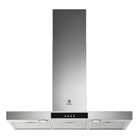 Electrolux – Hotte décorative 90 cm 600 m3/h inox – 3 vitesses – Éclairage LED – Clapet anti-retour – Filtre à charbon fourni – LFT429X