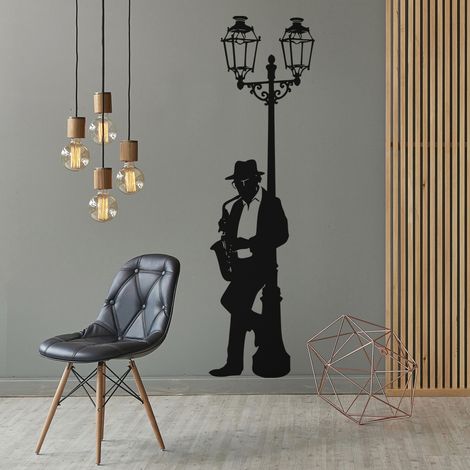 Sticker Mural - Jazzman - 167x560 cm - Noir (1/3)